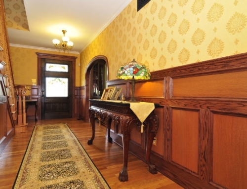 Red Oak Frames Wainscoting Hallway